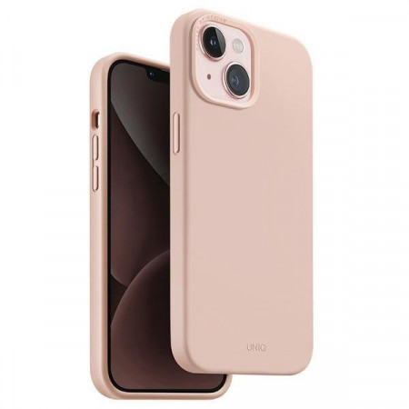 Гръб UNIQ Lino Hue Magclick - iPhone 15 розов