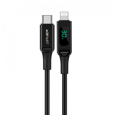 Кабел за зареждане и данни ACEFAST USB Type C към Lightning MFi 30W 3A 1.2m (C6-01) черен