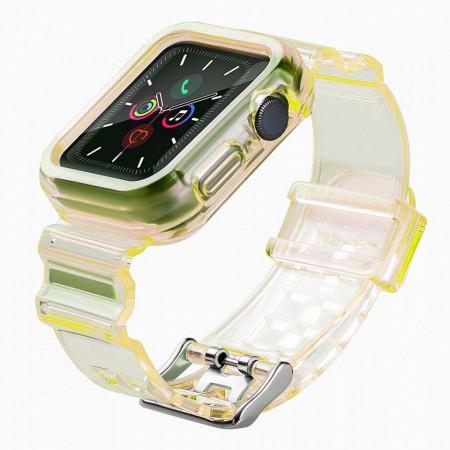 Калъф за корпус с каишка Light Strap - Apple Watch 38mm Series 3 / 38mm Series 2 жълт