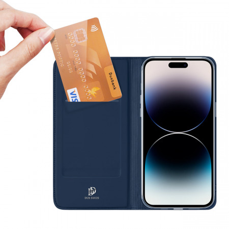 Калъф тип книга DUX DUCIS Skin Pro - iPhone 15 Pro Max син