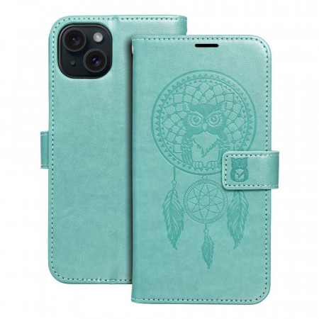 Калъф тип книга FORCELL Mezzo - iPhone 15 Plus (талисман) зелен