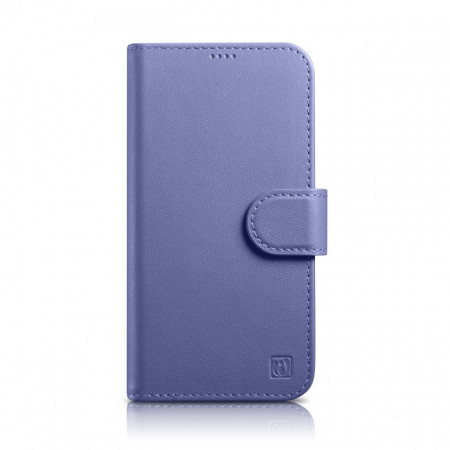 Калъф тип книга iCARER Wallet 2в1 против кражба - iPhone 14 Plus Cover светлолилав