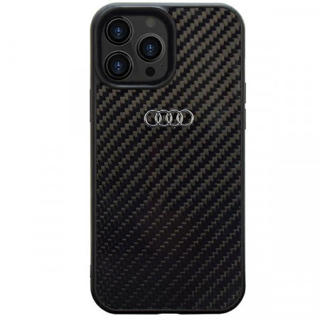 Оригинален гръб AUDI Carbon Fiber AU-TPUPCIP13PM-R8 / D2-BK - iPhone 13 Pro Max черен