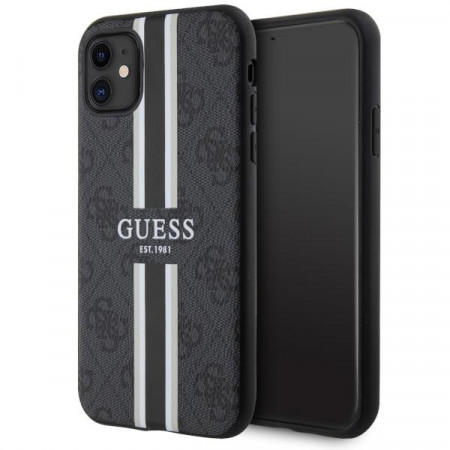 Оригинален гръб GUESS 4G Printed Stripe MagSafe GUHMN61P4RPSK - iPhone 11 черен