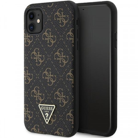 Оригинален гръб GUESS 4G Triangle Metal Logo - iPhone 11 черен