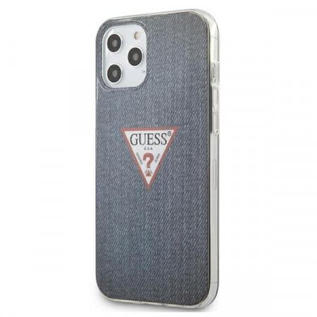 Оригинален гръб GUESS Jeans GUHCP12LPCUJULDB - iPhone 12 Pro Max сив / тъмносин