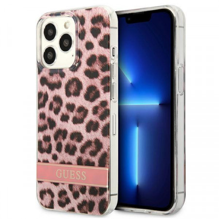 Оригинален гръб GUESS Leopard GUHCP13XHSLEOP - iPhone 13 Pro Max розов