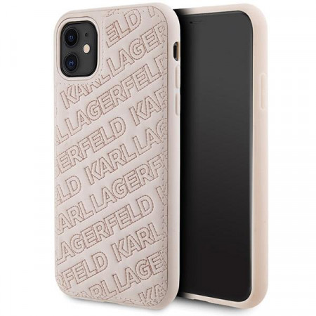 Оригинален гръб KARL LAGERFELD Quilted K Pattern - iPhone 11 розов