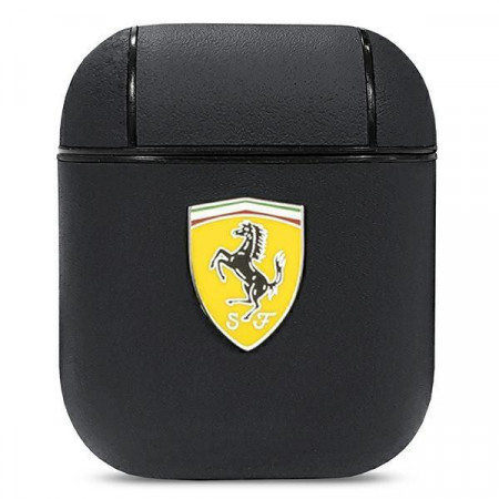Оригинален калъф за слушалки FERRARI On Track Leather FESA2LEBK - AirPods черен