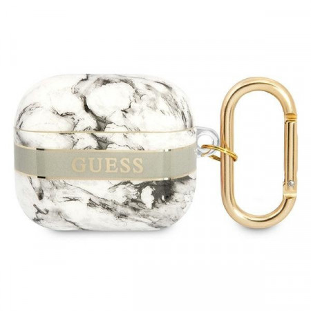 Оригинален калъф за слушалки GUESS Marble Strap GUA3HCHMAG - AirPods 3 сив