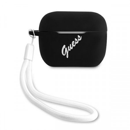 Оригинален калъф за слушалки GUESS Silicone Vintage GUACAPLSVSBW AirPods Pro черен / бял