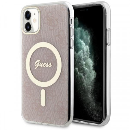 Оригинален твърд гръб GUESS 4G GUHMN61H4STP - iPhone 11 розов