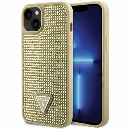 Оригинален твърд гръб GUESS Rhinestone Triangle GUHCP14MHDGTPD - iPhone 14 Plus златист
