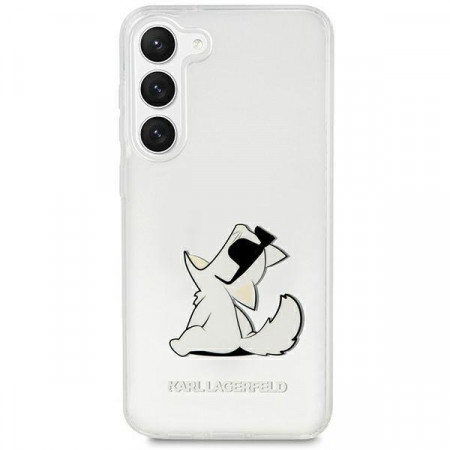 Оригинален твърд гръб KARL LAGERFELD Choupette Fun KLHCS23MCFNRC - Samsung Galaxy S23+ прозрачен