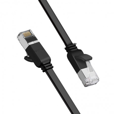 Плосък интернет кабел UGREEN RJ45 cat.6 UTP 1000Mb/s 1m черен (NW101 50184)