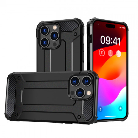 Подсилен гръб Hybrid Armor - iPhone 15 Pro Max черен