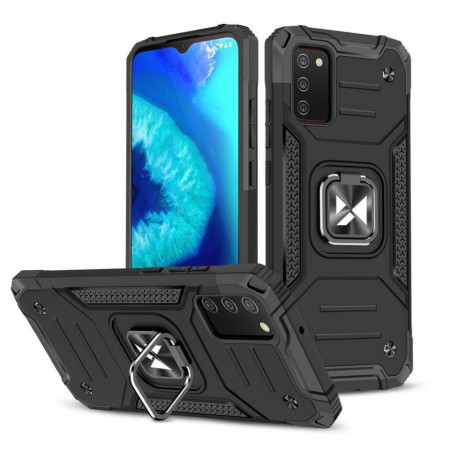 Подсилен гръб WOZINSKY Ring Armor със стойка - Samsung Galaxy A03s черен