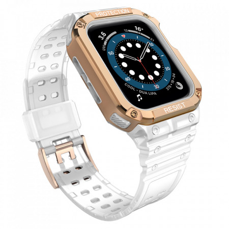 Подсилен калъф за корпус с каишка Protect - Apple Watch 41mm Series 9 / 41mm Series 8 / 41mm Series 7 / 40mm Series 6 / 40mm SE / 40mm Series 5 / 40mm Series 4 / 38mm Series 3 / 38mm Series 2 розов
