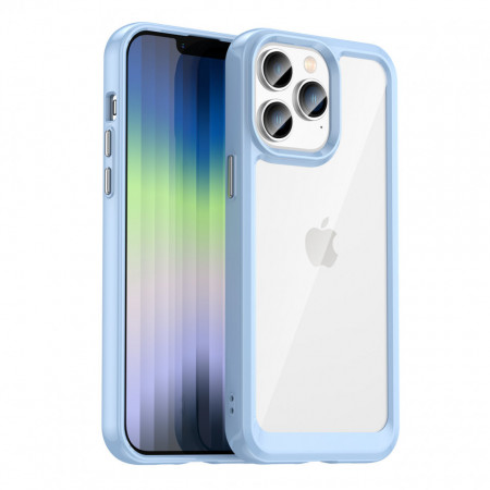 Прозрачен гръб с гел рамка Outer Space - iPhone 14 Pro Max син