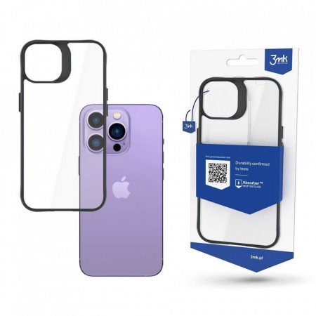 Прозрачен гръб с черна рамка 3mk Satin Armor+ - iPhone 14 Pro