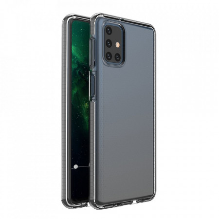 Прозрачен силиконов гръб с цветен кант Spring - Samsung Galaxy M51 черен