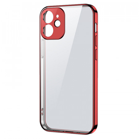Прозрачен ултратънък гръб JOYROOM New Beauty с цветна рамка - iPhone 12 mini червен - Img 1