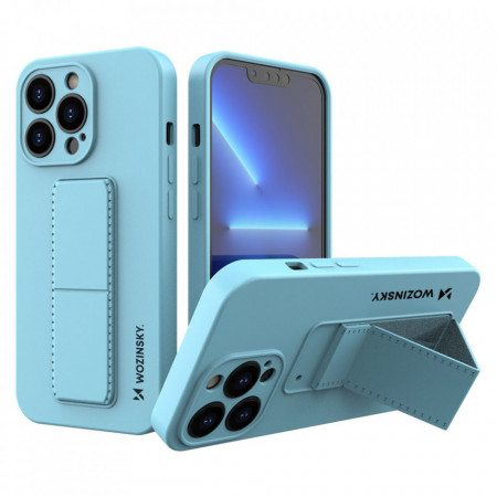 Силиконов гръб със стойка WOZINSKY Kickstand - iPhone 13 mini син