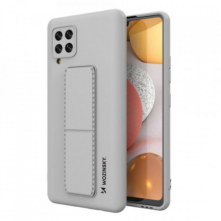 Силиконов гръб със стойка WOZINSKY Kickstand - Samsung Galaxy A42 5G сив