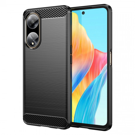 Силиконов гръб Carbon - OPPO A98 черен - Img 1