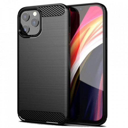 Силиконов гръб FORCELL Carbon - iPhone 12 / 12 Pro черен