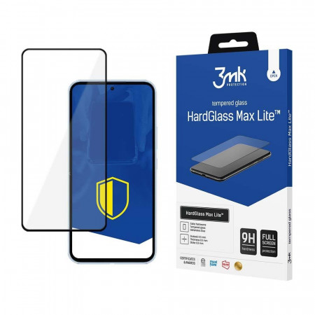 Стъклен протектор с пълно покритие 3mk Hard Glass Max Lite - Samsung Galaxy A54 5G с черна рамка