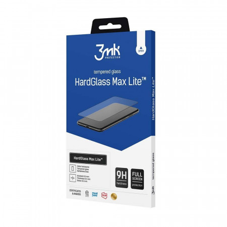 Стъклен протектор с пълно покритие 3mk Hard Glass Max Lite - TCL 40 SE с черна рамка