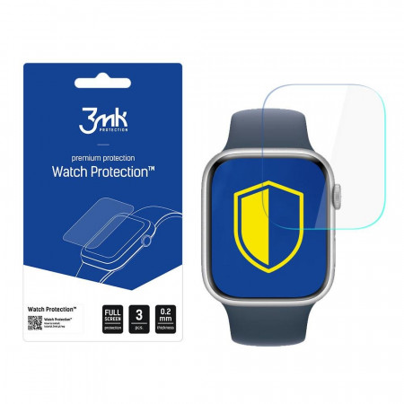 3 бр. гъвкав протектор с пълно покритие 3mk Watch Protection v. ARC+ - Apple Watch 9 45mm