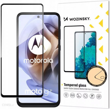 5D Full Glue закален стъклен протектор с пълно покритие WOZINSKY - Moto g51 с черна рамка