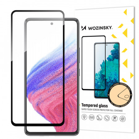 5D Full Glue закален стъклен протектор с пълно покритие WOZINSKY - Samsung Galaxy A54 5G 9H с черна рамка