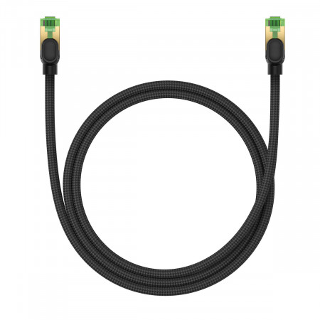 Бърз интернет кабел с оплетка BASEUS RJ45 cat.8 40Gb/s 1m черен