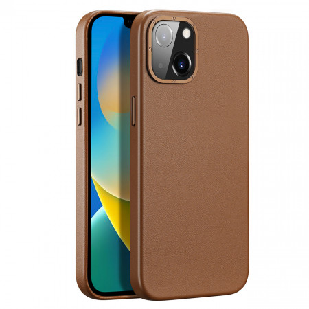 Гръб от еко кожа DUX DUCIS Grit MagSafe - iPhone 14 Plus кафяв