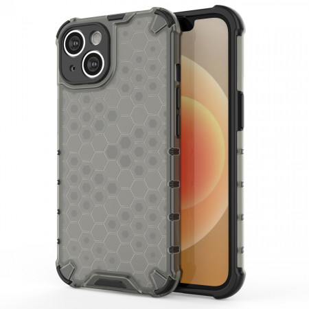 Гръб Honeycomb Armor със силиконов бъмпер - iPhone 14 черен