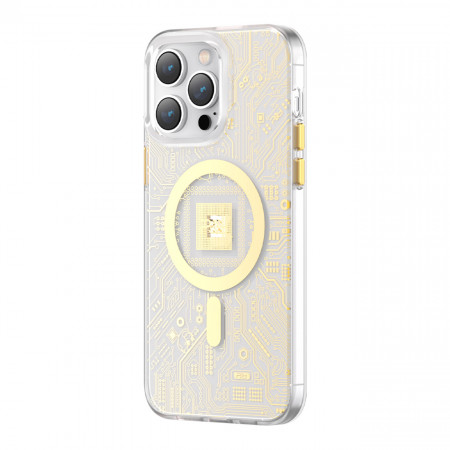 Гръб KINGXBAR PQY Geek MagSafe - iPhone 14 Plus златист - Img 1