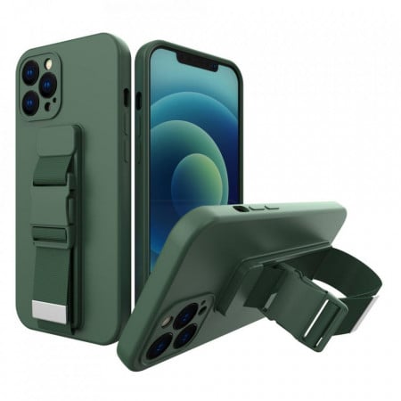 Гръб Rope с каишка - iPhone 11 Pro Max тъмнозелен
