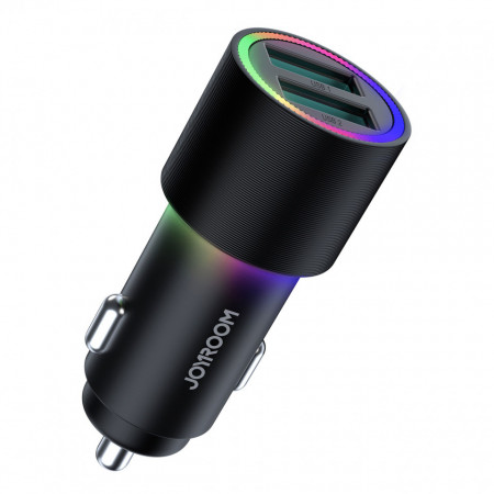 Зарядно за кола JOYROOM JR-CL10 24W 4.8A 2x USB Type A с осветление (USB) черно