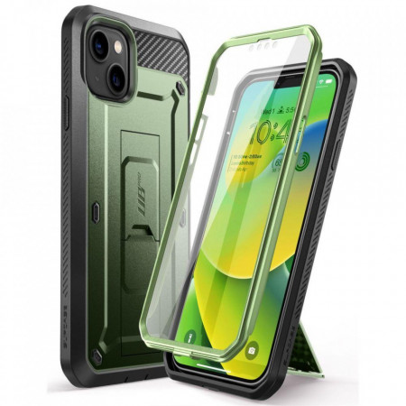 Калъф 360° със стойка и клипс SUPCASE Unicorn Beetle Pro - iPhone 14 Plus зелен