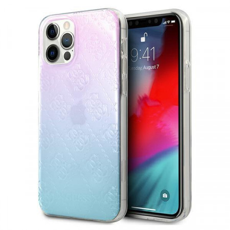 Оригинален гръб GUESS 4G 3D Pattern GUHCP12L3D4GGBP - iPhone 12 Pro Max син / розов