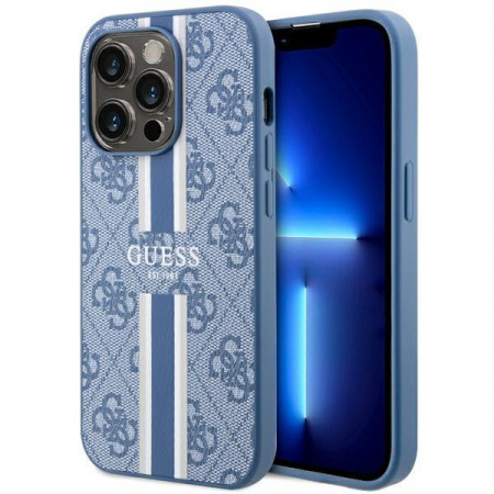Оригинален гръб GUESS 4G Printed Stripe MagSafe GUHMP14LP4RPSB - iPhone 14 Pro син