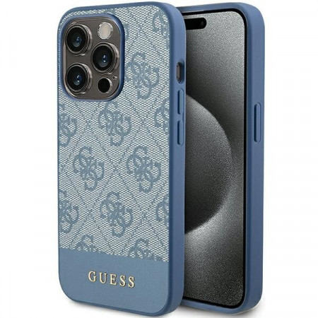Оригинален гръб GUESS 4G Stripe - iPhone 15 Pro Max син