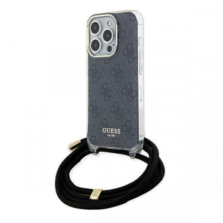 Оригинален гръб GUESS Crossbody Cord 4G Print - iPhone 15 Pro Max черен