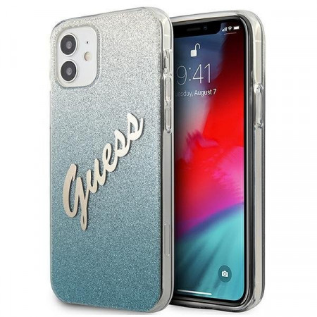 Оригинален гръб GUESS Glitter Gradient GUHCP12SPCUGLSBL - iPhone 12 mini син