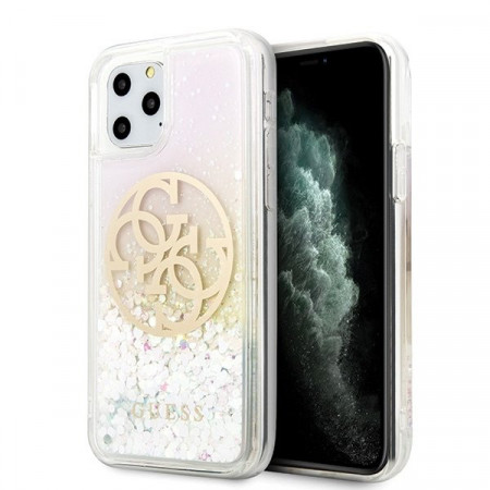 Оригинален гръб GUESS Gradient Liquid Glitter Circle Logo GUHCN58LGIRGP - iPhone 11 Pro бял