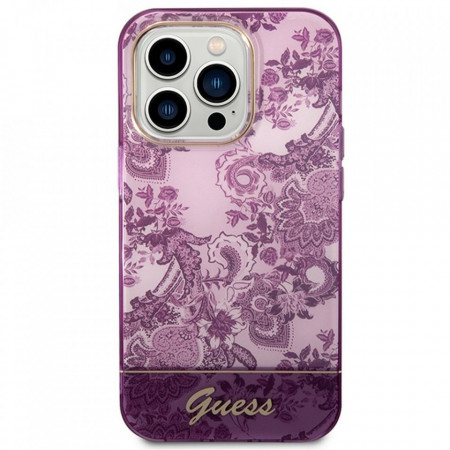 Оригинален гръб GUESS Porcelain GUHCP14LHGPLHF - iPhone 14 Pro циклама - Img 1