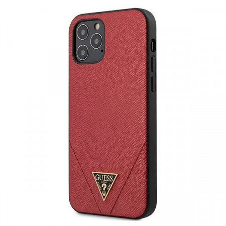 Оригинален гръб GUESS Saffiano GUHCP12LVSATMLRE - iPhone 12 Pro Max червен